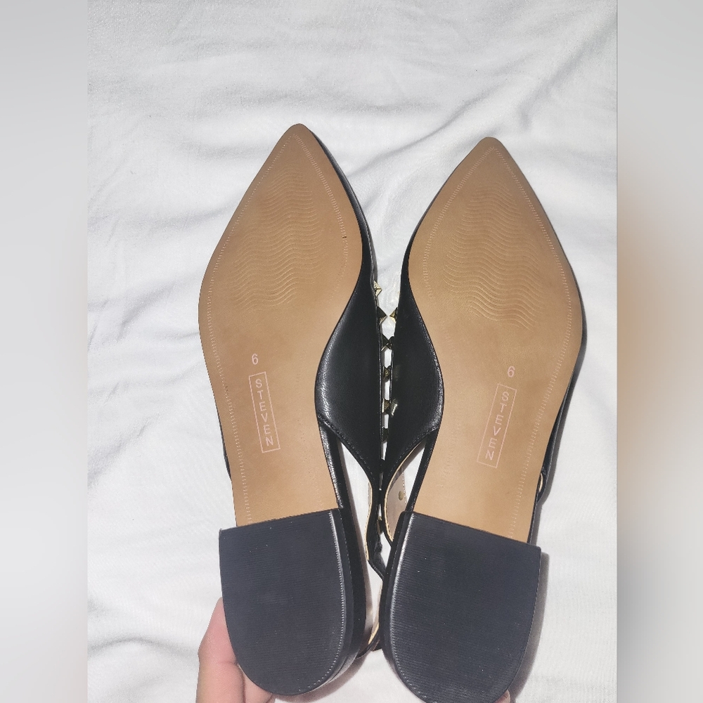 Steven New York Black Studded Slingback Flats* - Picture 2 of 2